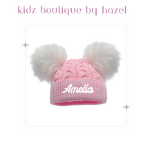 Load image into Gallery viewer, Embroidered double pom pom Hat