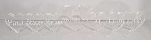 Freestanding  acrylic hearts